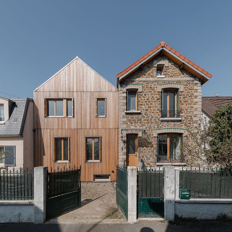 Hauserweiterung — Haus aus Meulière-Stein, Fontenay-sous-Bois